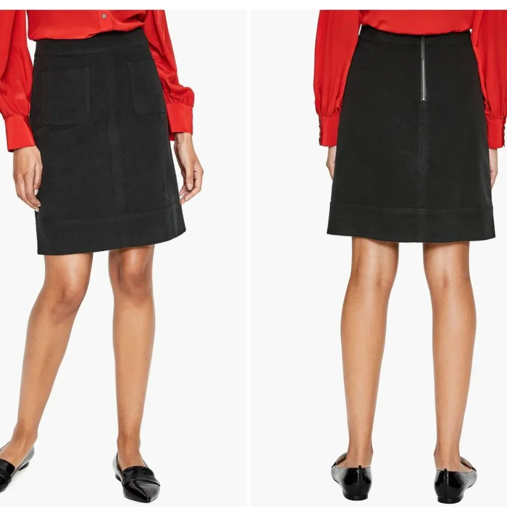 Boden Dorchester Patch Pocket Stretch Cotton Mini Skirt Navy Size 10P